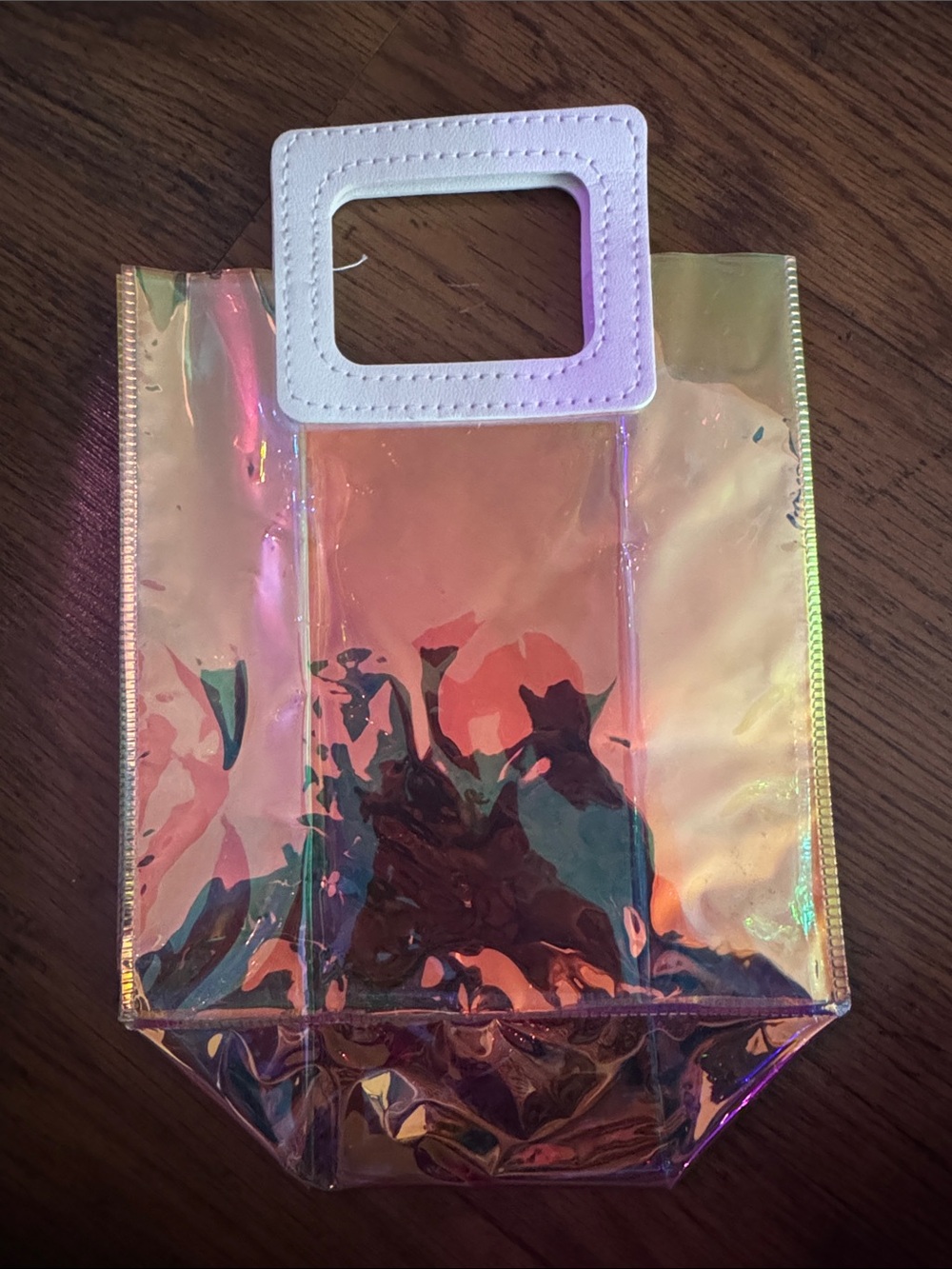 Holographic Pink with White Trim Tote 38.B1